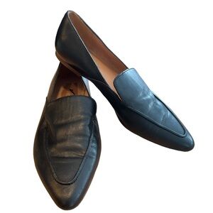 MADEWELL The Frances Skimmer in Black Leather Size 7​​​​​​